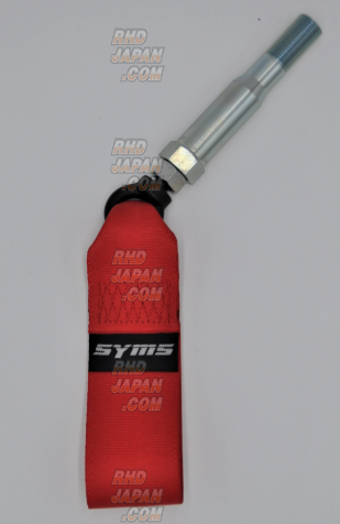 SYMS Racing Towing Strap Red Short Adapter Front - 86 ZN6 ZN8 BRZ